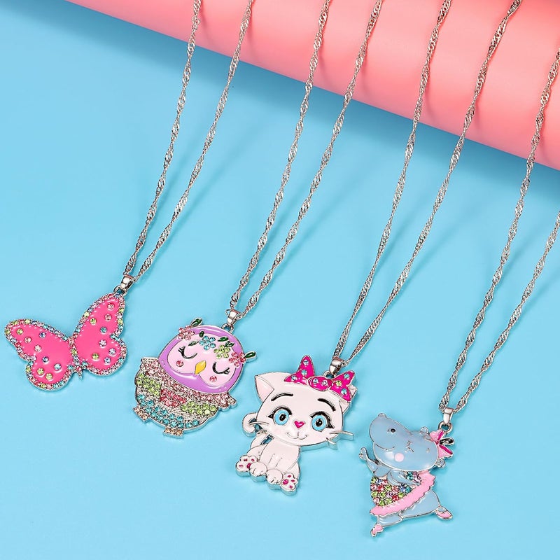SYNLIN Cute Necklaces for Teen Girls - Adorable Pastel Crystal Necklace for Little Girls - Unicorn and Fairy Gifts - Dainty Necklace Birthday Gift Pack (3/6 Pcs) - Image 3